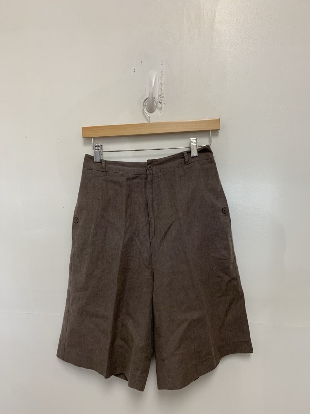 Vintage Calvin Klein Union Made Brown Linen Shorts Size 8